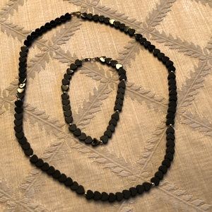 Black onyx necklace and bracelet